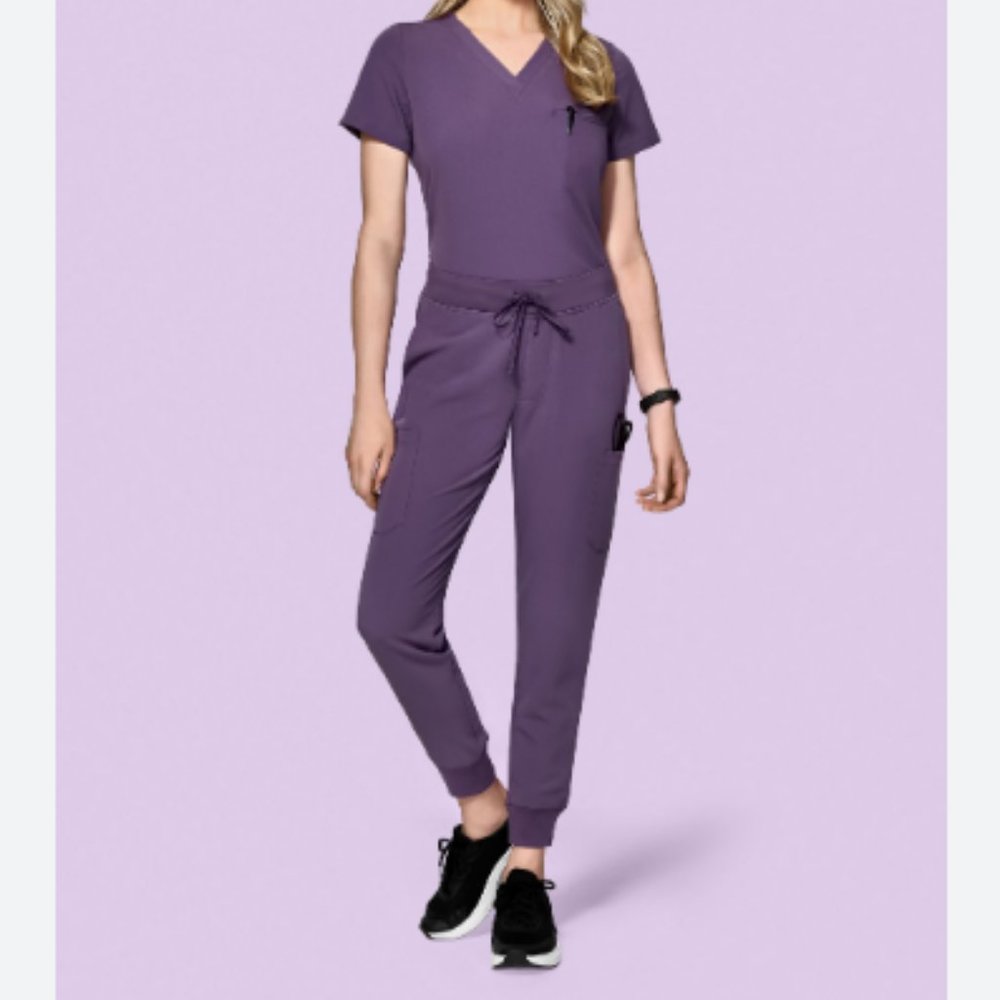 Mandala High Waisted Scrub Joggers Dewberry, XS